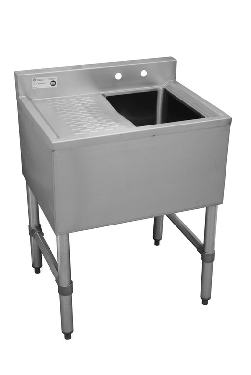 Serv-Ware BAR1B24-L-CWP One Compartment 24 inch Underbar Left Drainboard