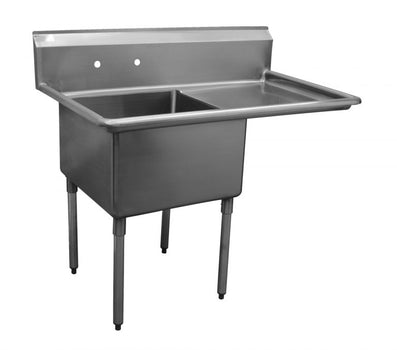 Serv-Ware D1CWP1818R-18 Economy Series Sink one compartment 38-1/2 inch Wide Right Drainboard