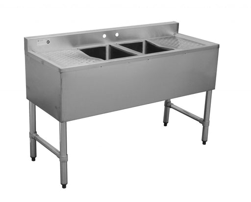 Serv-Ware BAR2B48-LR-CWP Two Compartment Underbar Left and Right Drainboard