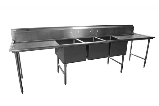 Serv-Ware 3C14H20282-36 Heavy Duty 136 inch Three Compartment Sink